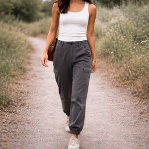 Anthro Sanctuary Cargo Joggers Gray Utility Pants M